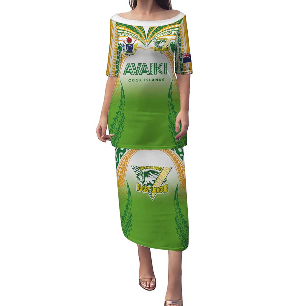 Custom Cook Islands Rugby League Puletasi Avaiki Tatau Tribal Motifs White Color - Polynesian Pride