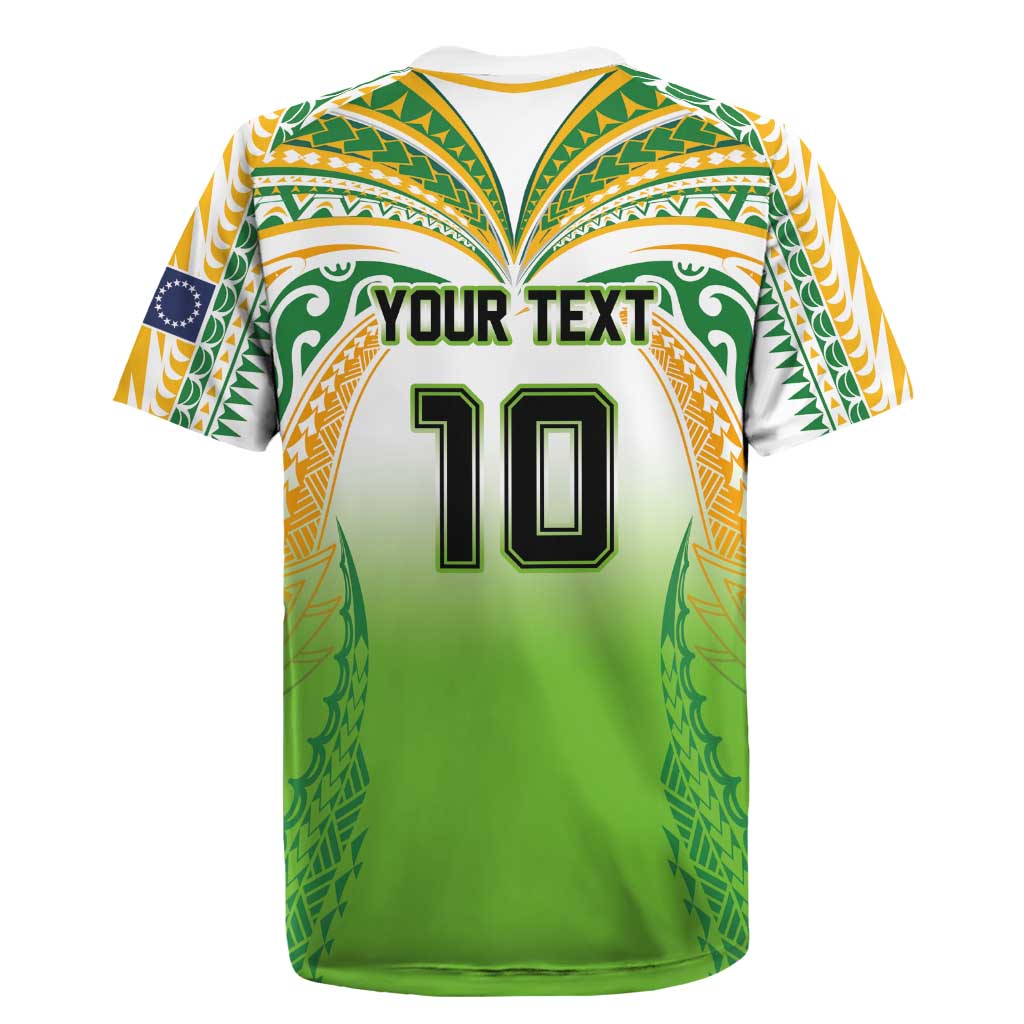 Custom Cook Islands Rugby League Rugby Jersey Avaiki Tatau Tribal Motifs White Color - Polynesian Pride