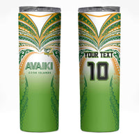 Custom Cook Islands Rugby League Skinny Tumbler Avaiki Tatau Tribal Motifs White Color LT03 White - Polynesian Pride