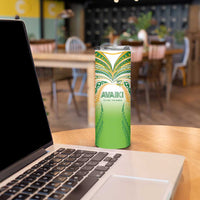 Custom Cook Islands Rugby League Skinny Tumbler Avaiki Tatau Tribal Motifs White Color LT03 - Polynesian Pride