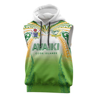 Custom Cook Islands Rugby League Sleeveless Hoodie Avaiki Tatau Tribal Motifs White Color LT03 White - Polynesian Pride