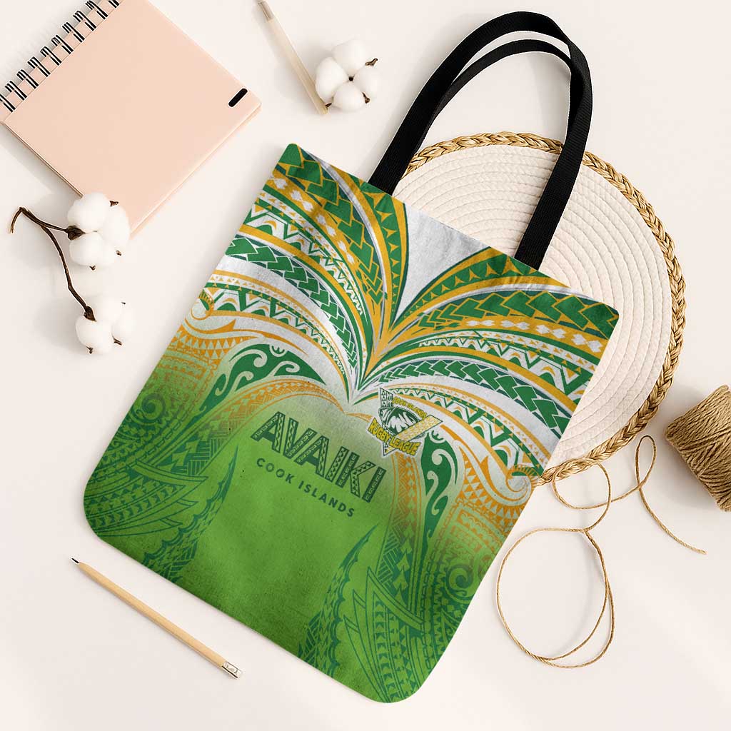 Cook Islands Rugby League Tote Bag Avaiki Tatau Tribal Motifs White Color - Polynesian Pride