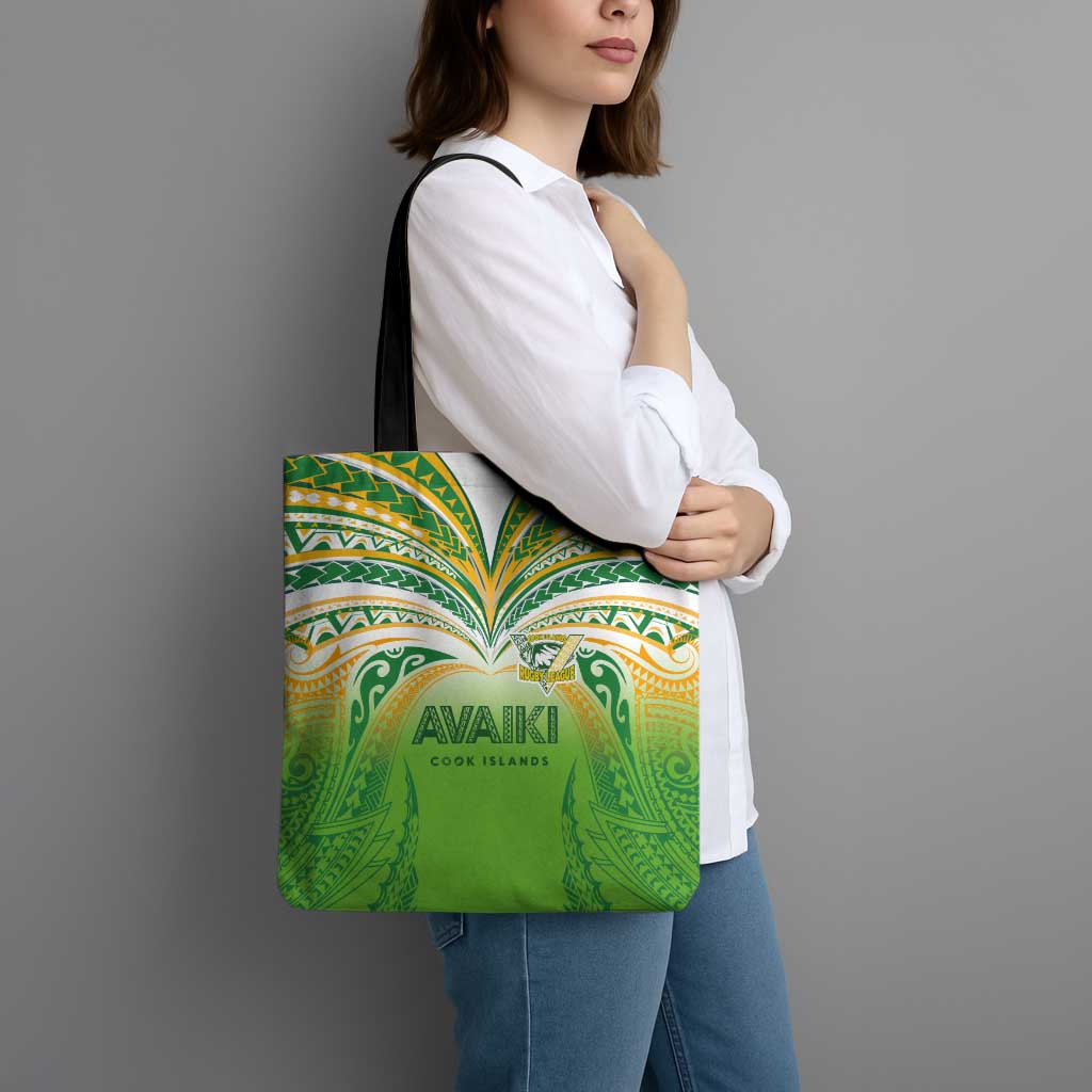 Cook Islands Rugby League Tote Bag Avaiki Tatau Tribal Motifs White Color - Polynesian Pride