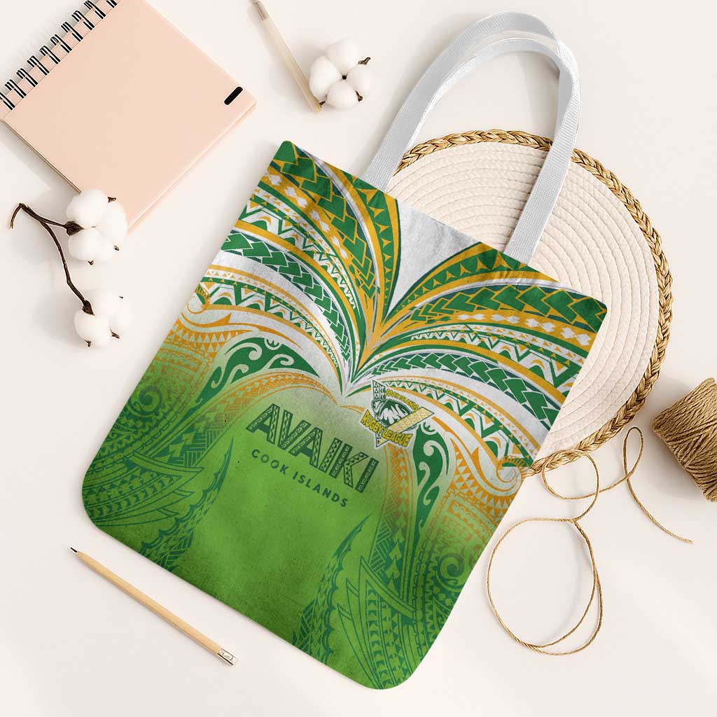 Cook Islands Rugby League Tote Bag Avaiki Tatau Tribal Motifs White Color - Polynesian Pride