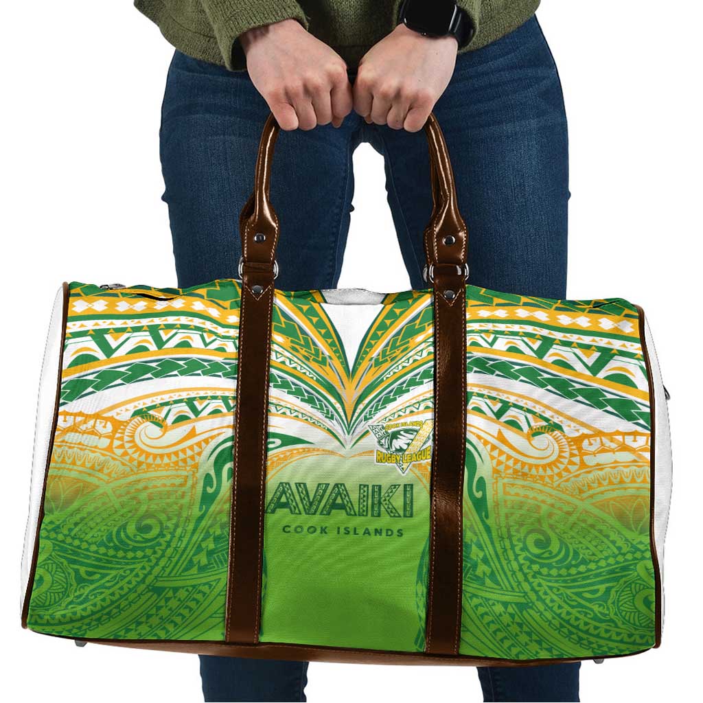 Cook Islands Rugby League Travel Bag Avaiki Tatau Tribal Motifs White Color - Polynesian Pride