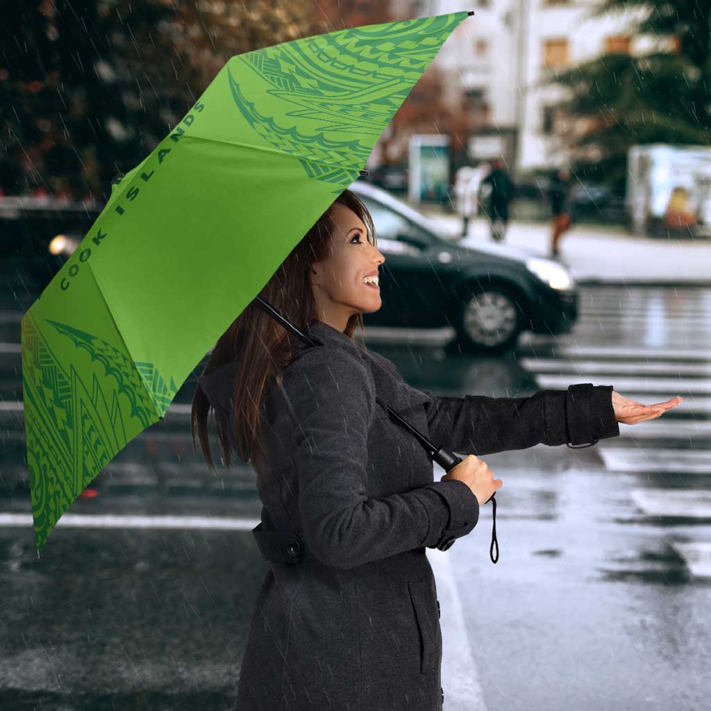 Cook Islands Rugby League Umbrella Avaiki Tatau Tribal Motifs White Color - Polynesian Pride