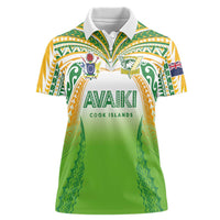 Custom Cook Islands Rugby League Women Polo Shirt Avaiki Tatau Tribal Motifs White Color LT03 Female White - Polynesian Pride