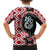 Red Taniko Motif Aotearoa Manaia and Silver Fern Hawaiian Shirt