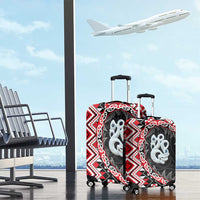 Red Taniko Motif Aotearoa Manaia and Silver Fern Luggage Cover