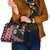Red Taniko Motif Aotearoa Manaia and Silver Fern Shoulder Handbag