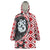 Red Taniko Motif Aotearoa Manaia and Silver Fern Wearable Blanket Hoodie