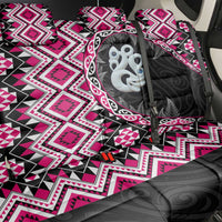 Pink Taniko Motif Aotearoa Manaia and Silver Fern Back Car Seat Cover LT03 - Polynesian Pride