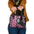 Pink Taniko Motif Aotearoa Manaia and Silver Fern Shoulder Handbag