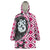 Pink Taniko Motif Aotearoa Manaia and Silver Fern Wearable Blanket Hoodie