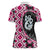 Pink Taniko Motif Aotearoa Manaia and Silver Fern Women Polo Shirt