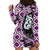 Purple Taniko Motif Aotearoa Manaia and Silver Fern Hoodie Dress