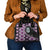 Purple Taniko Motif Aotearoa Manaia and Silver Fern Shoulder Handbag