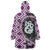 Purple Taniko Motif Aotearoa Manaia and Silver Fern Wearable Blanket Hoodie