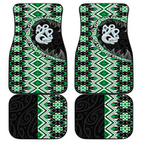 Green Taniko Motif Aotearoa Manaia and Silver Fern Car Mats LT03 - Polynesian Pride