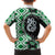 Green Taniko Motif Aotearoa Manaia and Silver Fern Hawaiian Shirt