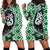 Green Taniko Motif Aotearoa Manaia and Silver Fern Hoodie Dress