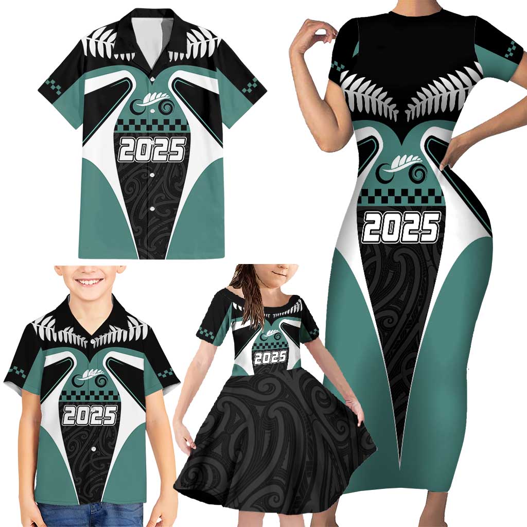 Custom New Zealand Bicycle 2025 Family Matching Short Sleeve Bodycon Dress and Hawaiian Shirt LT03 - Polynesian Pride