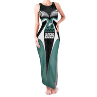 Custom New Zealand Bicycle 2025 Family Matching Tank Maxi Dress and Hawaiian Shirt LT03 Mom's Dress Black-Teal - Polynesian Pride