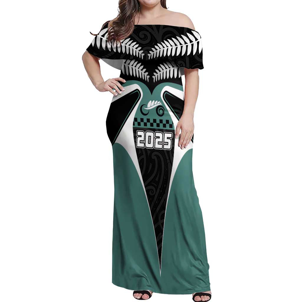 Custom New Zealand Bicycle 2025 Off Shoulder Maxi Dress