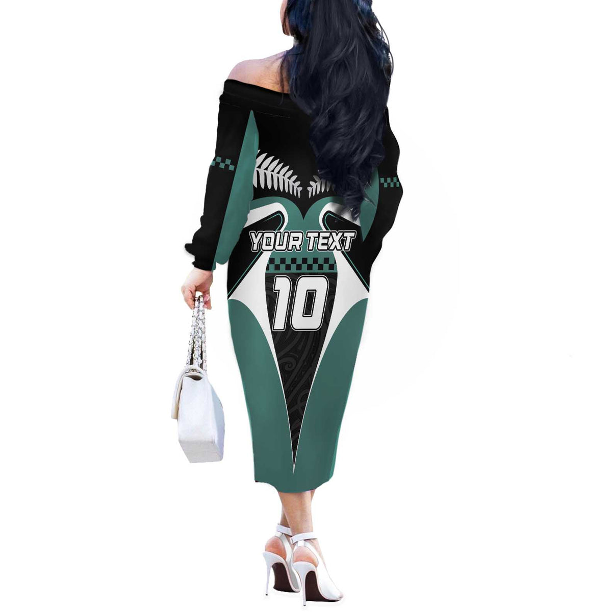 Custom New Zealand Bicycle 2025 Off The Shoulder Long Sleeve Dress