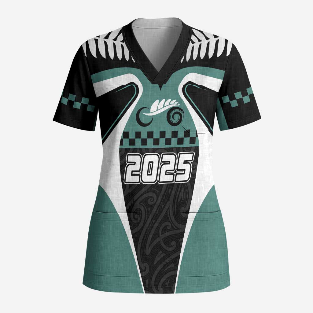 Custom New Zealand Bicycle 2025 Scrub Top - Polynesian Pride