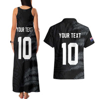 Custom New Zealand Football-Towards World Cup 2026 Couples Matching Tank Maxi Dress and Hawaiian Shirt LT03 - Polynesian Pride
