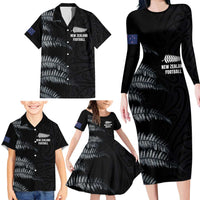 Custom New Zealand Football-Towards World Cup 2026 Family Matching Long Sleeve Bodycon Dress and Hawaiian Shirt LT03 - Polynesian Pride