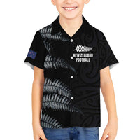 Custom New Zealand Football-Towards World Cup 2026 Family Matching Long Sleeve Bodycon Dress and Hawaiian Shirt LT03 Son's Shirt Black - Polynesian Pride