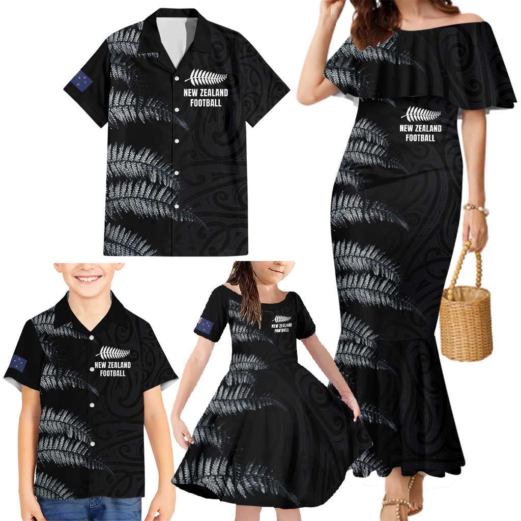 Custom New Zealand Football-Towards World Cup 2026 Family Matching Mermaid Dress and Hawaiian Shirt LT03 - Polynesian Pride