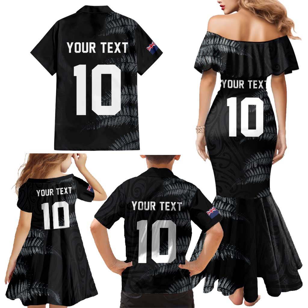 Custom New Zealand Football-Towards World Cup 2026 Family Matching Mermaid Dress and Hawaiian Shirt LT03 - Polynesian Pride