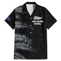 Custom New Zealand Football-Towards World Cup 2026 Family Matching Mermaid Dress and Hawaiian Shirt LT03 Dad's Shirt - Short Sleeve Black - Polynesian Pride