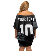 Custom New Zealand Football-Towards World Cup 2026 Family Matching Off Shoulder Short Dress and Hawaiian Shirt LT03 - Polynesian Pride