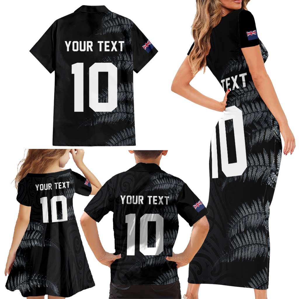 Custom New Zealand Football-Towards World Cup 2026 Family Matching Short Sleeve Bodycon Dress and Hawaiian Shirt LT03 - Polynesian Pride