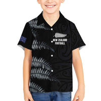 Custom New Zealand Football-Towards World Cup 2026 Family Matching Short Sleeve Bodycon Dress and Hawaiian Shirt LT03 Son's Shirt Black - Polynesian Pride
