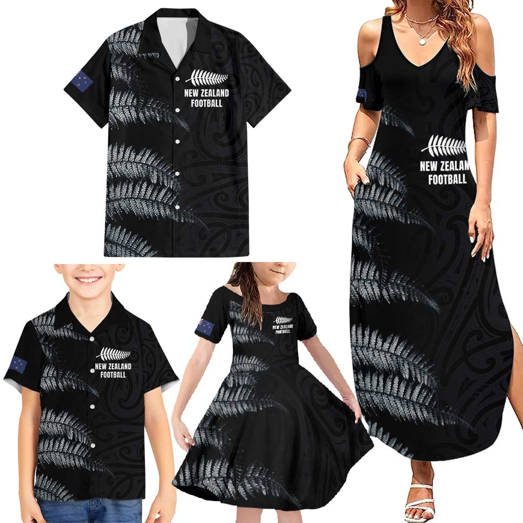Custom New Zealand Football-Towards World Cup 2026 Family Matching Summer Maxi Dress and Hawaiian Shirt LT03 - Polynesian Pride