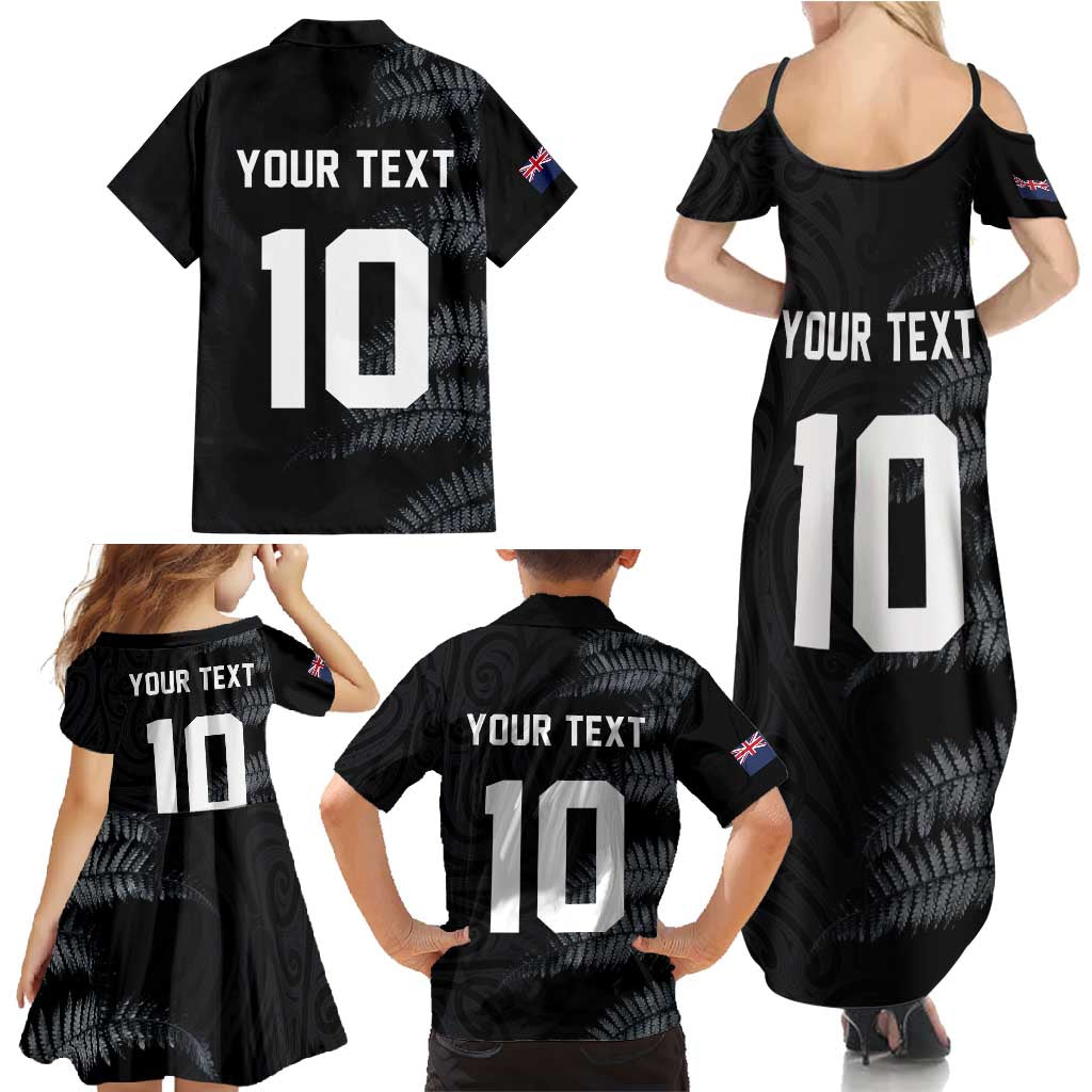 Custom New Zealand Football-Towards World Cup 2026 Family Matching Summer Maxi Dress and Hawaiian Shirt LT03 - Polynesian Pride