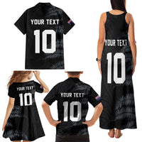 Custom New Zealand Football-Towards World Cup 2026 Family Matching Tank Maxi Dress and Hawaiian Shirt LT03 - Polynesian Pride