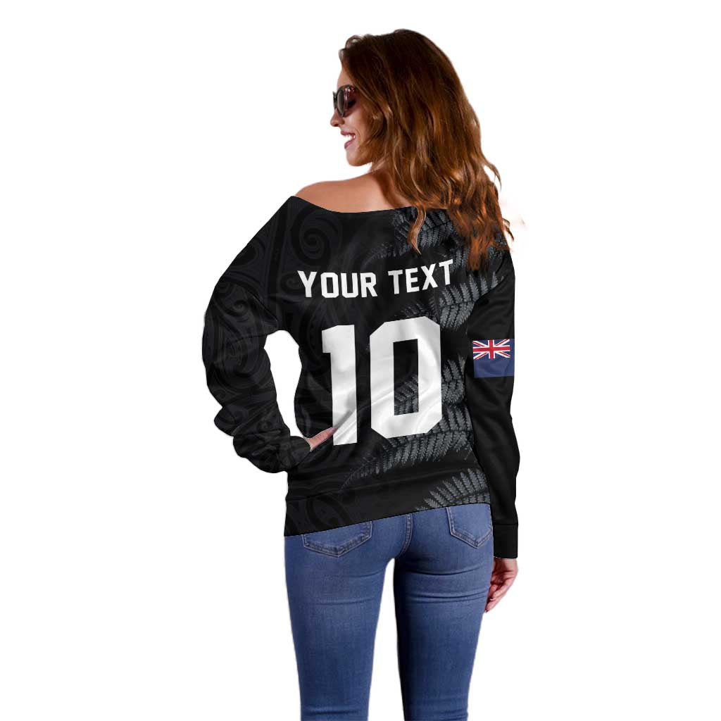 Custom New Zealand Football-Towards World Cup 2026 Off Shoulder Sweater