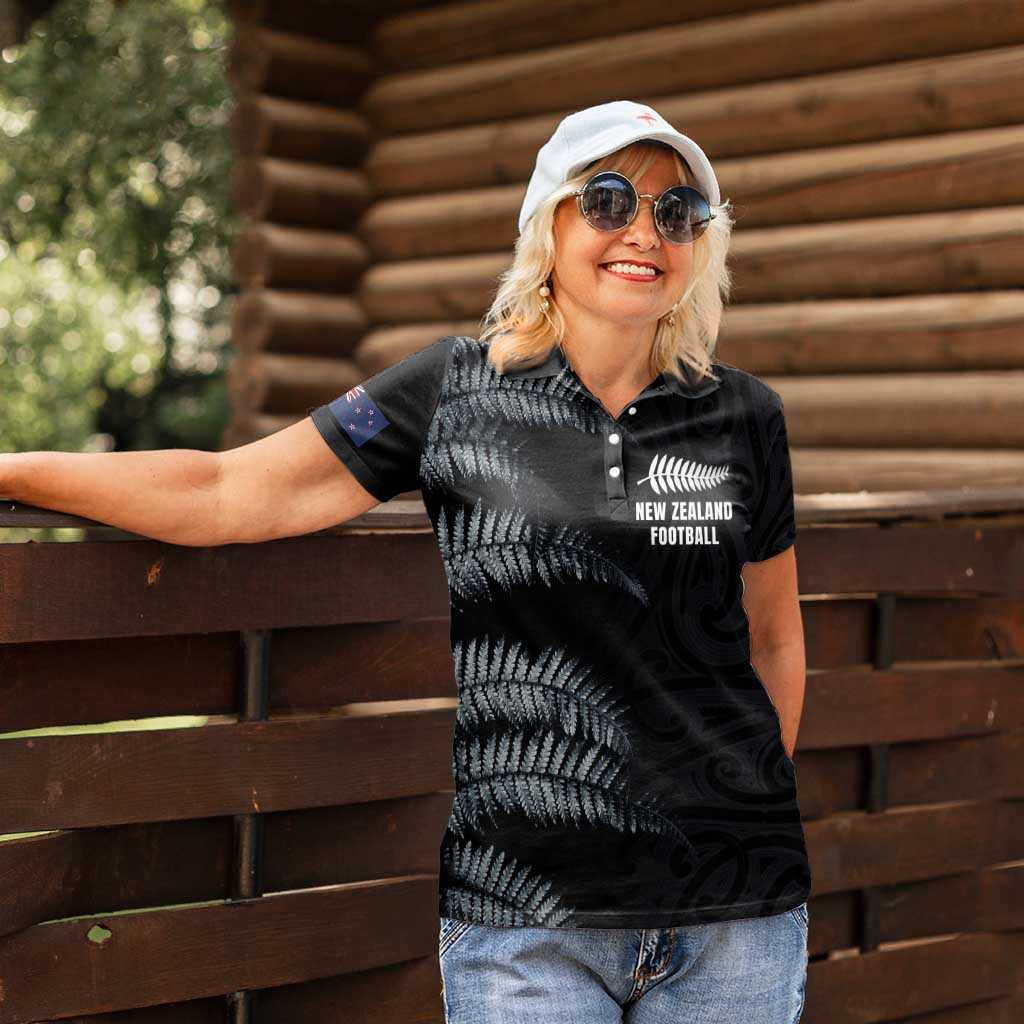 Custom New Zealand Football-Towards World Cup 2026 Women Polo Shirt LT03 - Polynesian Pride