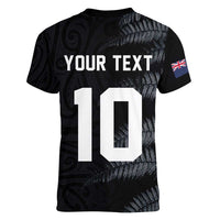 Custom New Zealand Football-Towards World Cup 2026 Women V-Neck T-Shirt LT03 - Polynesian Pride