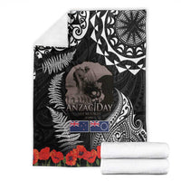 New Zealand and Cook Islands ANZAC Day Blanket Gallipoli Lest We Forget Tatau Art Tribal and Maori Tattoo with Fern LT03 - Polynesian Pride