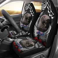 New Zealand and Cook Islands ANZAC Day Car Seat Cover Gallipoli Lest We Forget Tatau Art Tribal and Maori Tattoo with Fern LT03 - Polynesian Pride