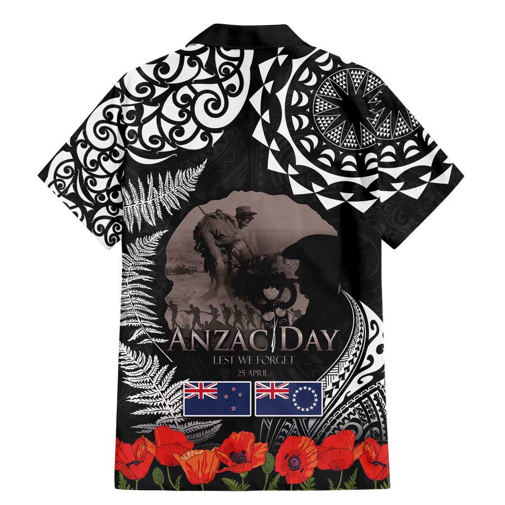 New Zealand and Cook Islands ANZAC Day Family Matching Mermaid Dress and Hawaiian Shirt Gallipoli Lest We Forget Tatau Art Tribal and Maori Tattoo with Fern LT03 - Polynesian Pride