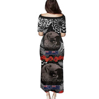 New Zealand and Cook Islands ANZAC Day Family Matching Puletasi and Hawaiian Shirt Gallipoli Lest We Forget Tatau Art Tribal and Maori Tattoo with Fern LT03 - Polynesian Pride