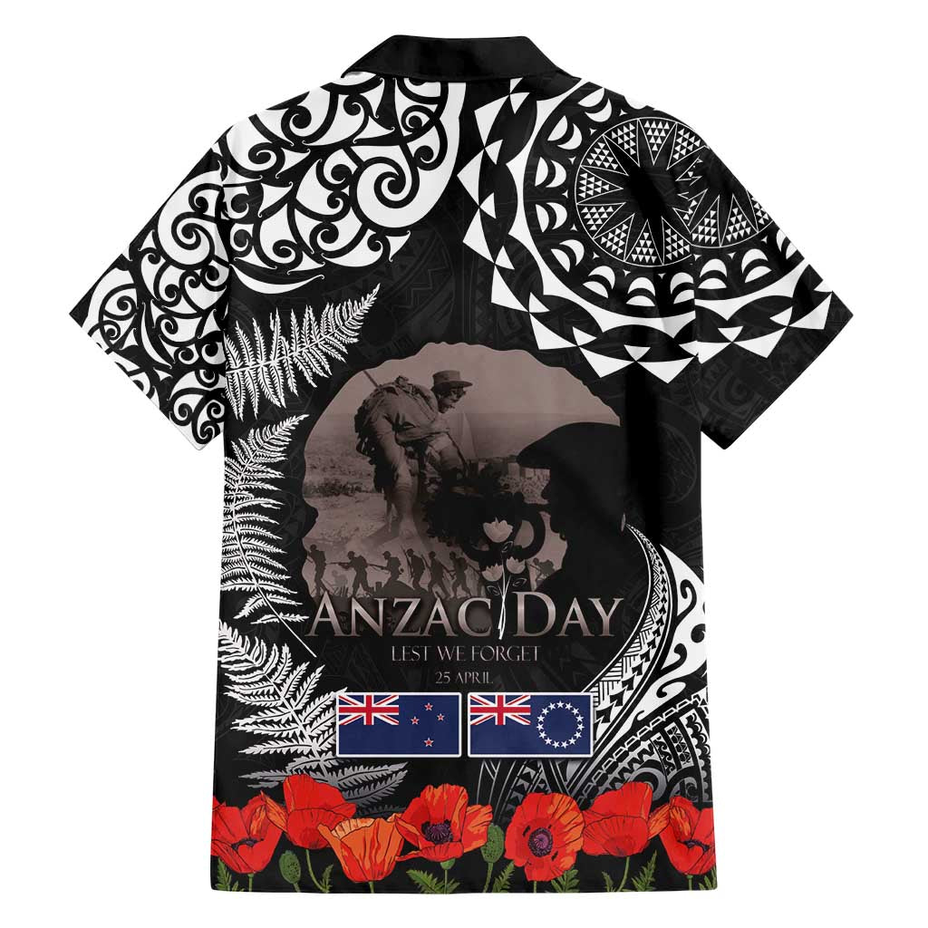 New Zealand and Cook Islands ANZAC Day Hawaiian Shirt Gallipoli Lest We Forget Tatau Art Tribal and Maori Tattoo with Fern LT03 - Polynesian Pride